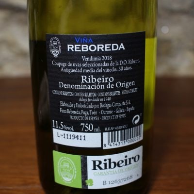 Ribeiro Viña Reboreda etiqueta detalle